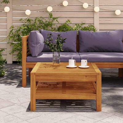 vidaXL Coffee Table 65x65x35 cm Solid Acacia Wood, cream white vidaXL Coffee Table 65x65x35 cm Solid Acacia Wood