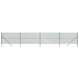 vidaXL Chain Link Fence Green 1.6x10 m