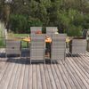 vidaXL 7 Piece Garden Dining Set Poly Rattan Grey