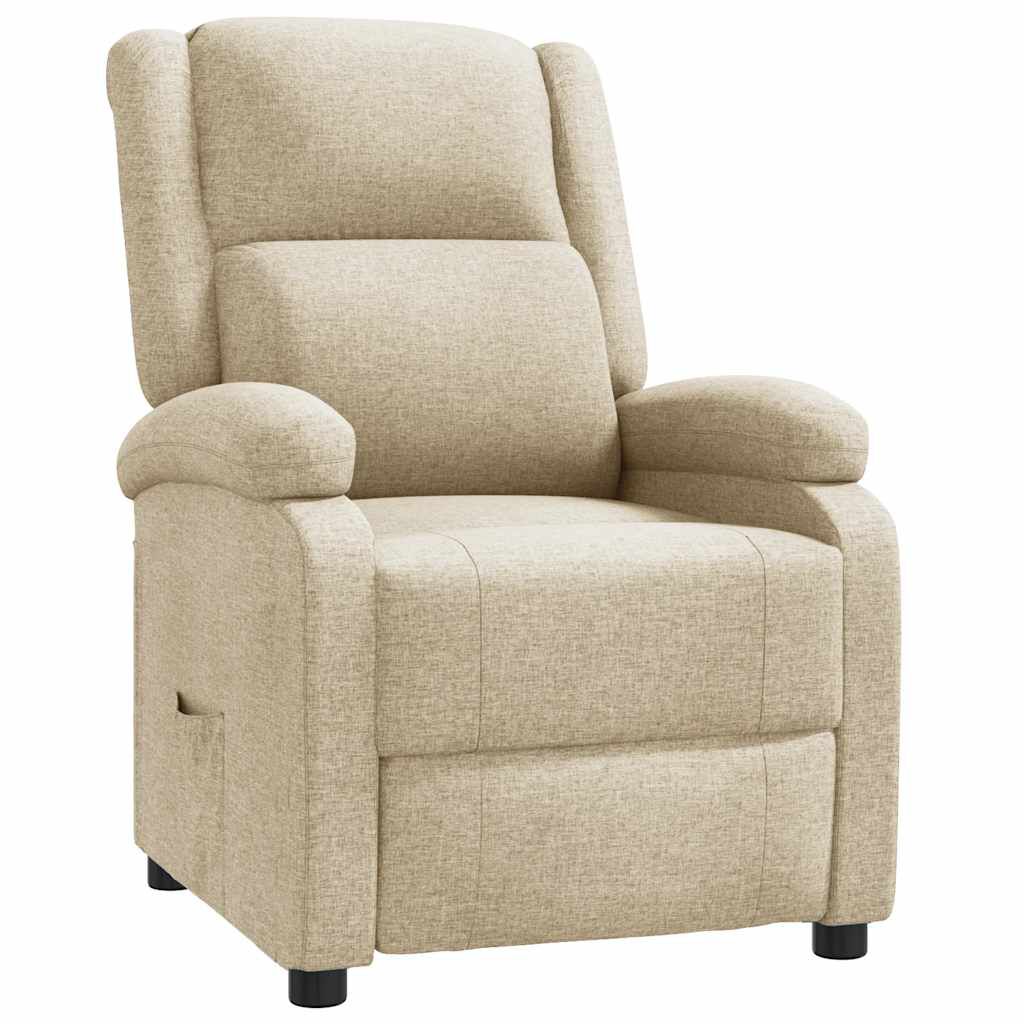 vidaXL Recliner Chair Cream Fabric
