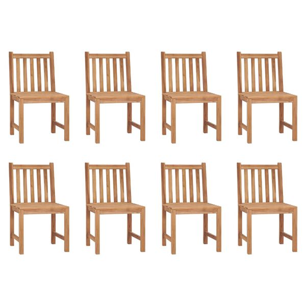 vidaXL Garden Chairs 8 pcs Solid Teak Wood