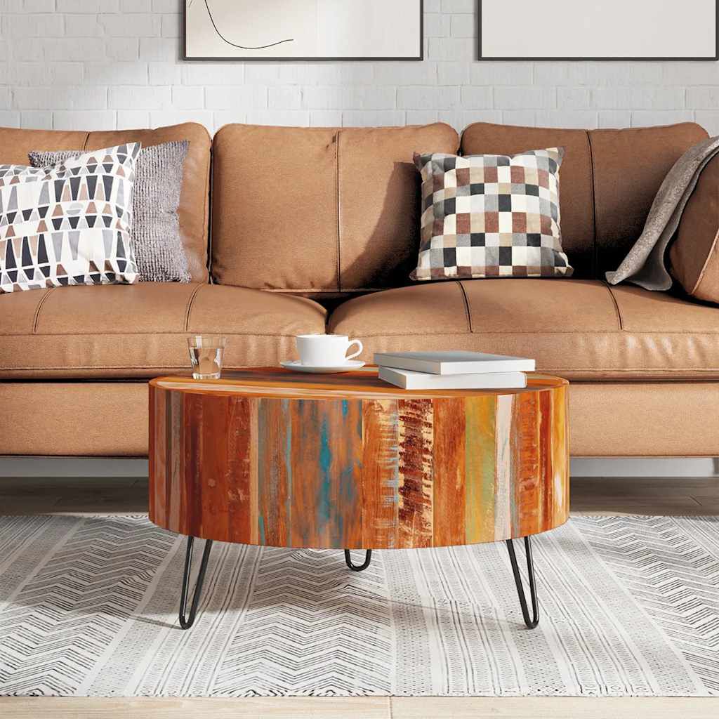 vidaXL Coffee Table Solid Reclaimed Wood Round