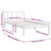 vidaXL Bed Frame without Mattress White Solid Wood 90x200 cm