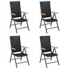 vidaXL Garden Chairs 4 pcs Poly Rattan Black