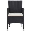 vidaXL 3 Piece Garden Dining Set Black Poly Rattan and Acacia Wood