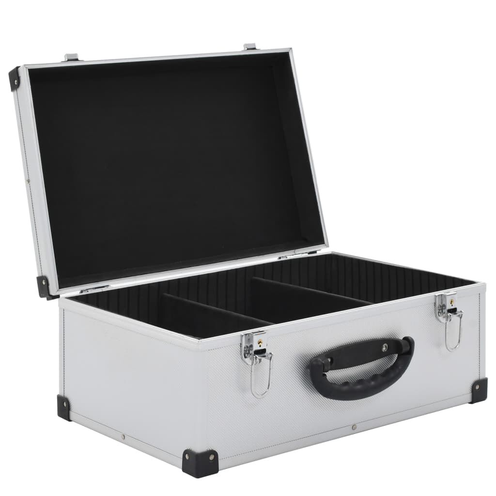 vidaXL CD Case for 60 CDs Aluminium ABS Silver