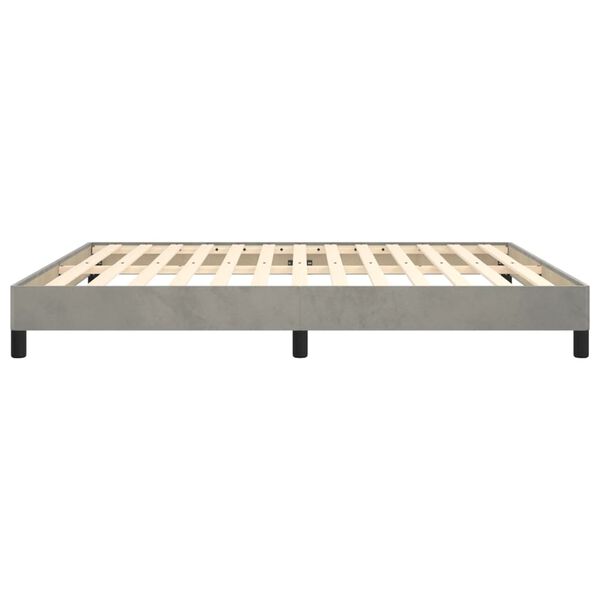 vidaXL Bed Frame without Mattress Light Grey 183x203 cm King Velvet