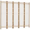 vidaXL Folding 5-Panel Room Divider 200 cm Bamboo and Canvas