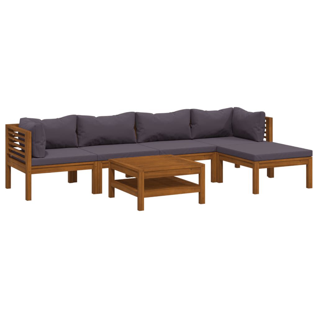 Vidaxl 5 piece garden lounge set with cushions solid acacia wood cheap