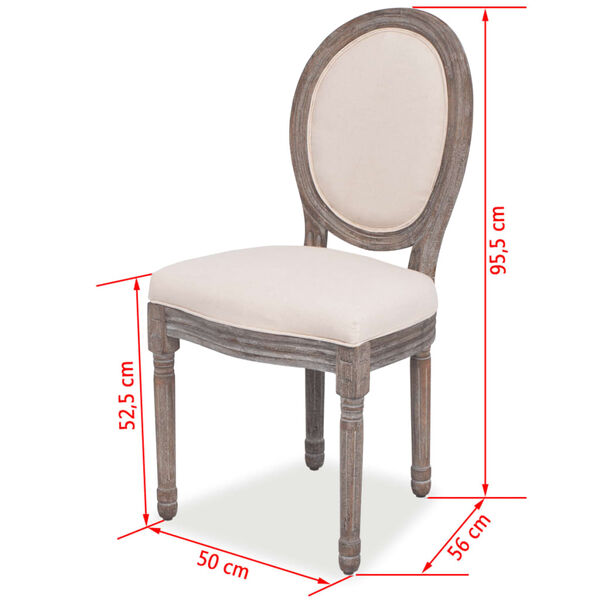 vidaXL Dining Chairs 6 pcs Cream Fabric