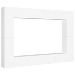 vidaXL 8 Piece TV Cabinet Set White Engineered Wood