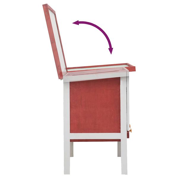 vidaXL Outdoor Rabbit Hutch 1 Layer Red Wood