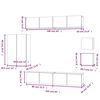 vidaXL 8 Piece TV Cabinet Set White Engineered Wood