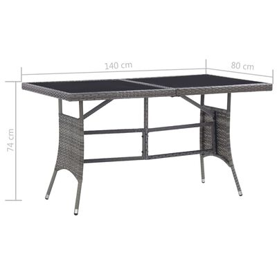 vidaXL 7 Piece Garden Dining Set Poly Rattan Anthracite & Grey, anthracite vidaXL 7 Piece Garden Dining Set Poly Rattan Anthracite & Grey