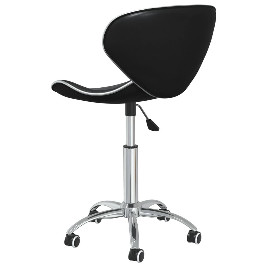 vidaXL Swivel Dining Chairs 6 pcs Black Faux Leather