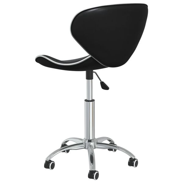 vidaXL Swivel Dining Chairs 6 pcs Black Faux Leather