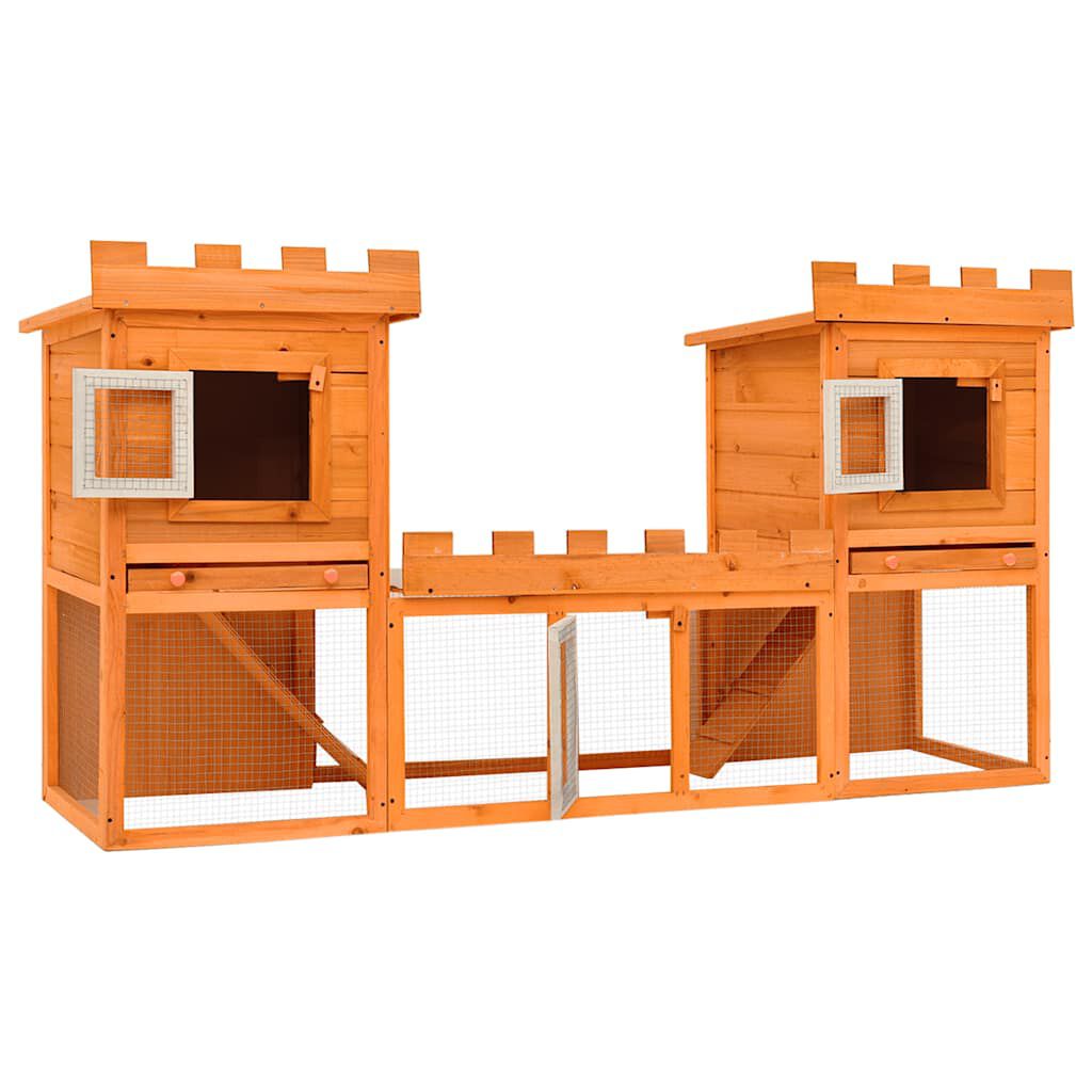 vidaXL Outdoor Large Rabbit Hutch House Pet Cage Double House