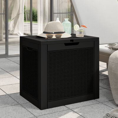 vidaXL Garden Storage Box Black 55.5x43x53 cm Polypropylene, black vidaXL Garden Storage Box Black 55.5x43x53 cm Polypropylene