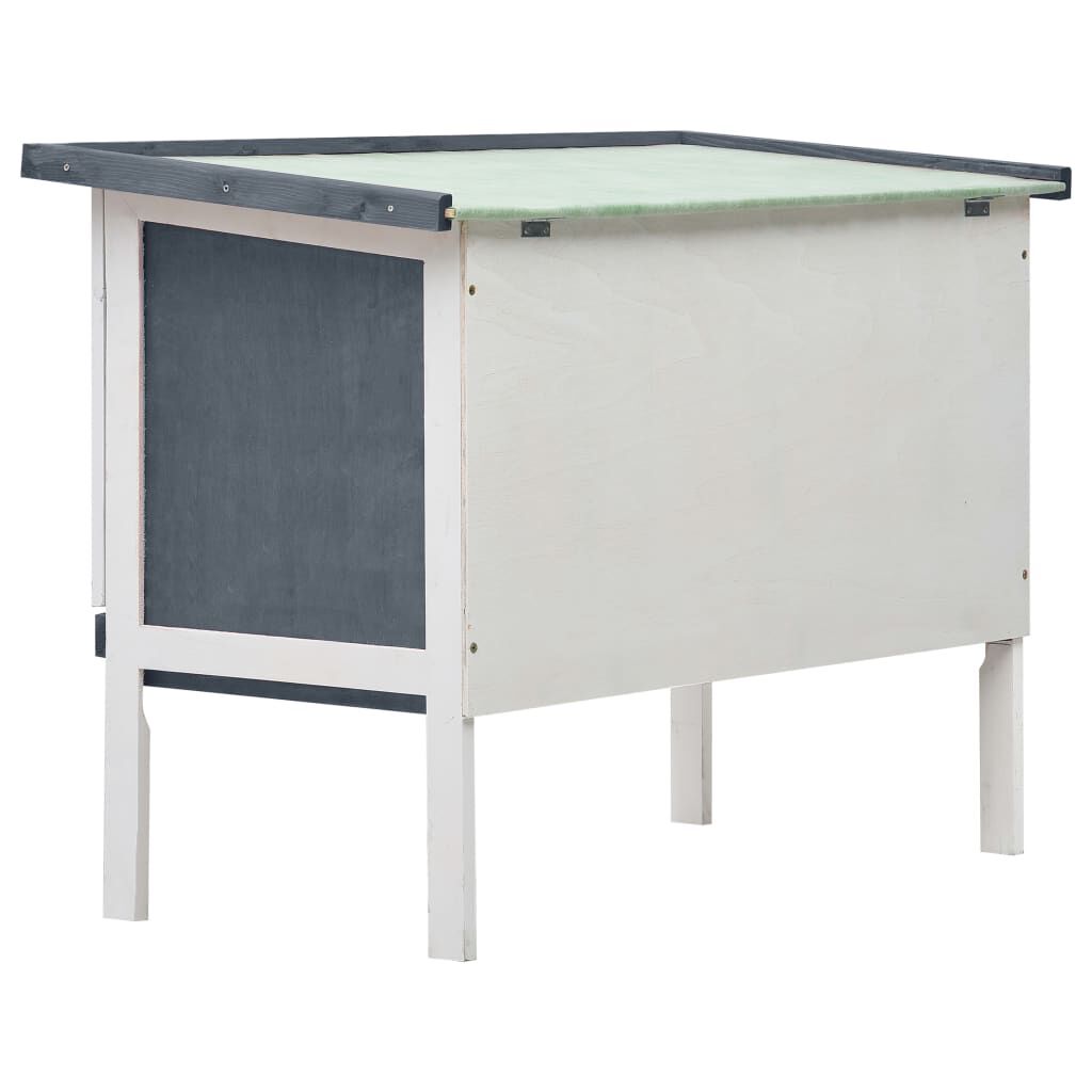 vidaXL Outdoor Rabbit Hutch 1 Layer Grey Wood