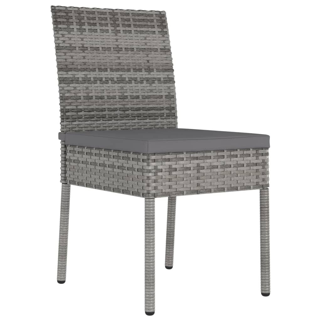 vidaXL 5 Piece Garden Dining Set Poly Rattan Grey