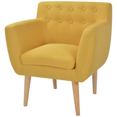 vidaXL Armchair Yellow Fabric, yellow vidaXL Armchair Yellow Fabric