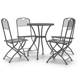 vidaXL 5 Piece Garden Dining Set Expanded Metal Mesh Anthracite