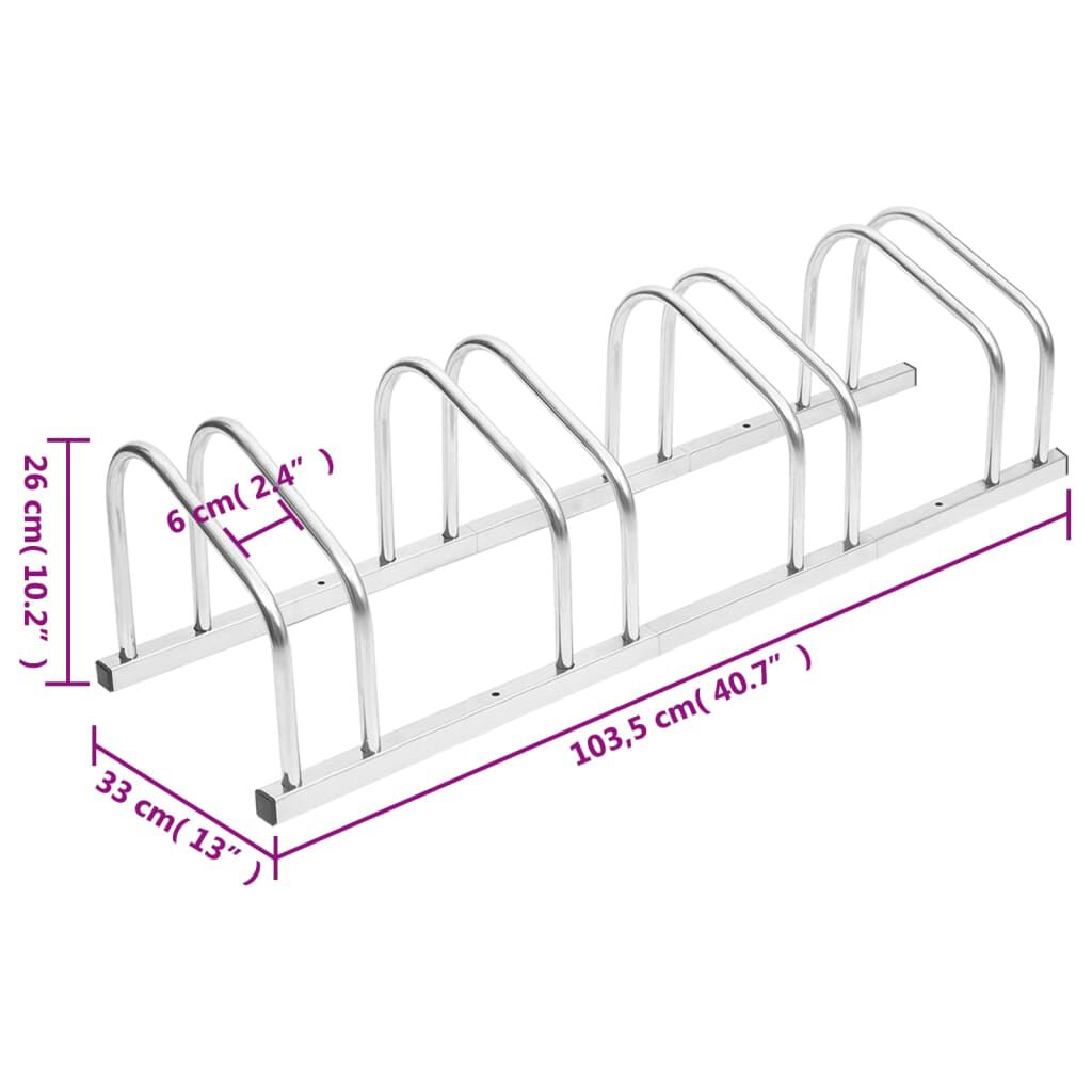 vidaXL Bike Rack for 4 Bikes Galvanised Steel