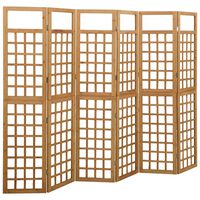 vidaXL 6-Panel Room Divider/Trellis Solid Fir Wood 242.5x180 cm, brown vidaXL 6-Panel Room Divider/Trellis Solid Fir Wood 242.5x180 cm