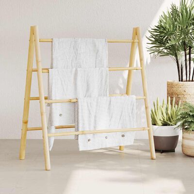 vidaXL Double Towel Ladder with 4 Rungs 90x50x100 cm Bamboo,  vidaXL Double Towel Ladder with 4 Rungs 90x50x100 cm Bamboo