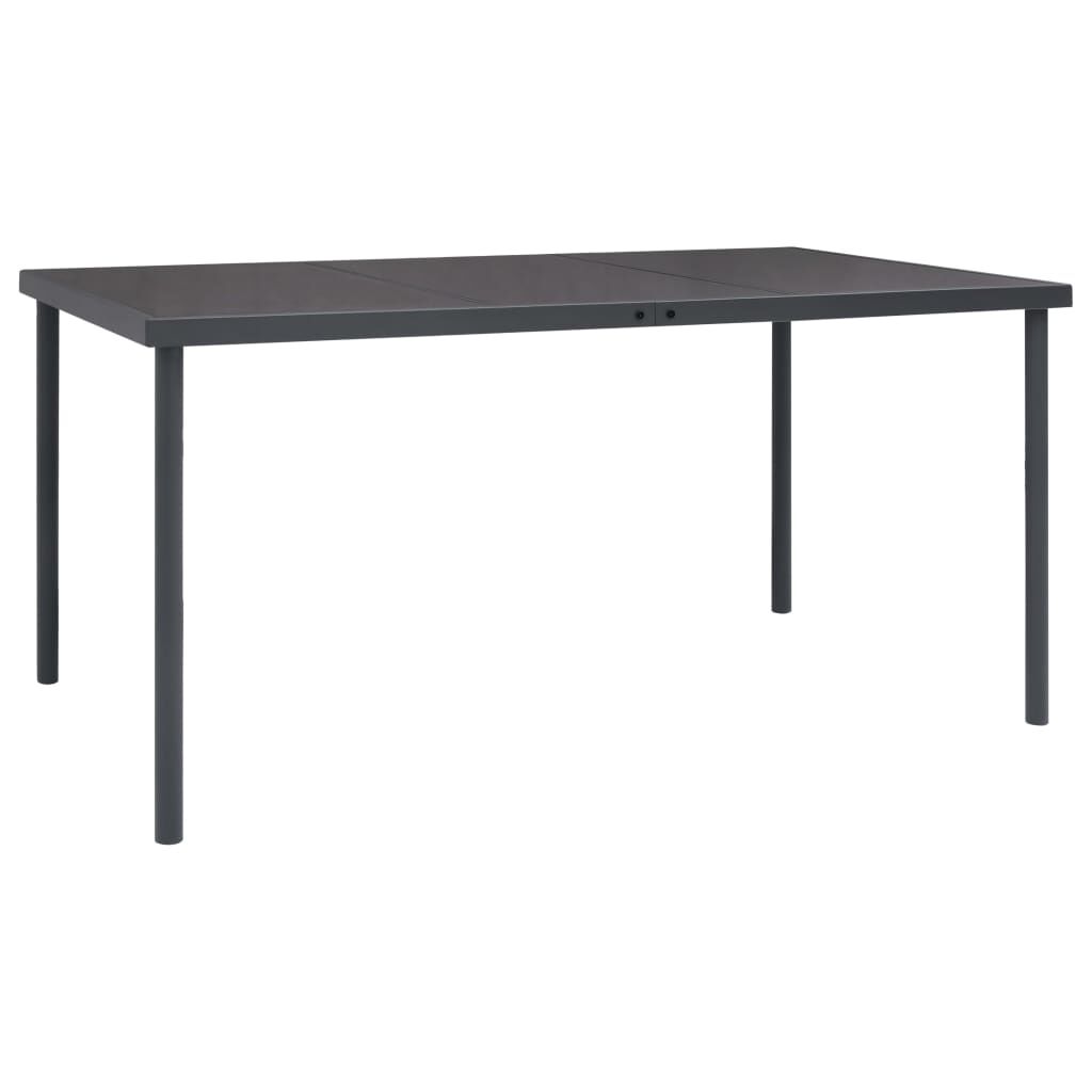 vidaXL 5 Piece Garden Dining Set Black Steel and Textilene