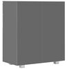vidaXL Sideboard High Gloss Grey 71x35x80 cm Engineered Wood