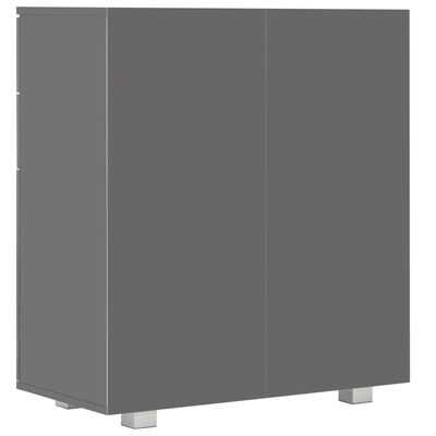 vidaXL Sideboard High Gloss Grey 71x35x80 cm Engineered Wood, grey vidaXL Sideboard High Gloss Grey 71x35x80 cm Engineered Wood