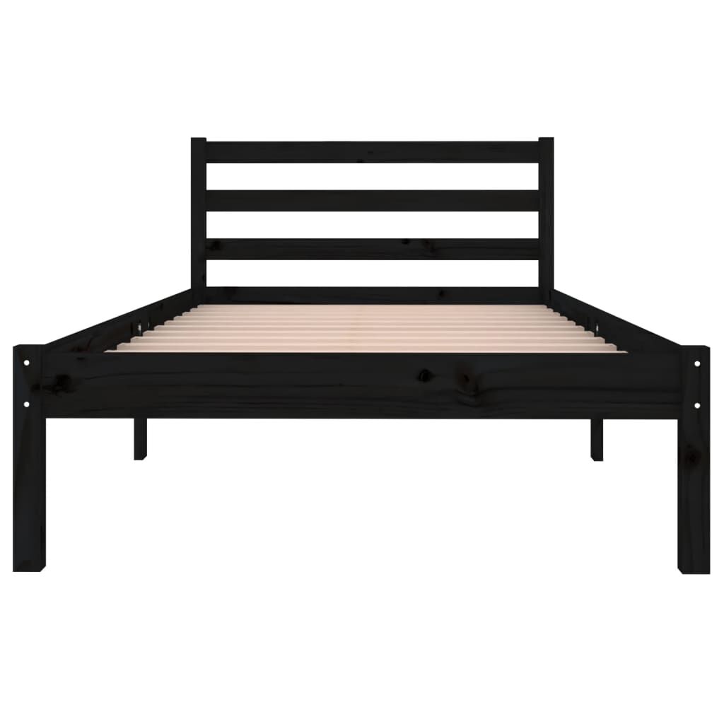 vidaXL Bed Frame without Mattress Solid Wood Pine 90x200cm Black