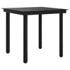 vidaXL Garden Dining Table Black 80x80x74 cm Steel and Glass