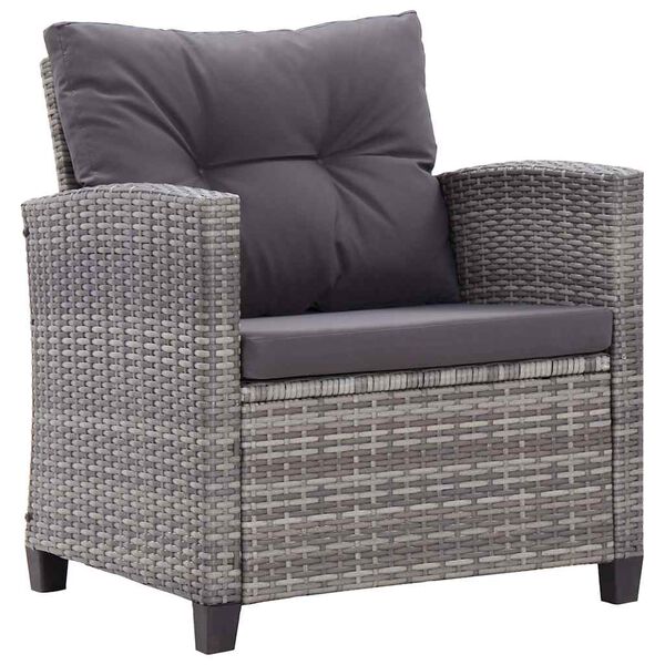 vidaXL 6 Piece Garden Sofa Set with Cushions Poly Rattan Dark Grey