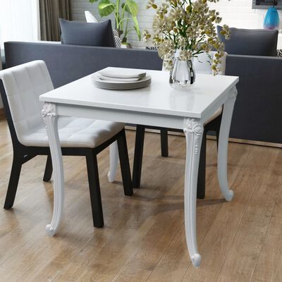 vidaXL Dining Table 80x80x76 cm High Gloss White,  vidaXL Dining Table 80x80x76 cm High Gloss White
