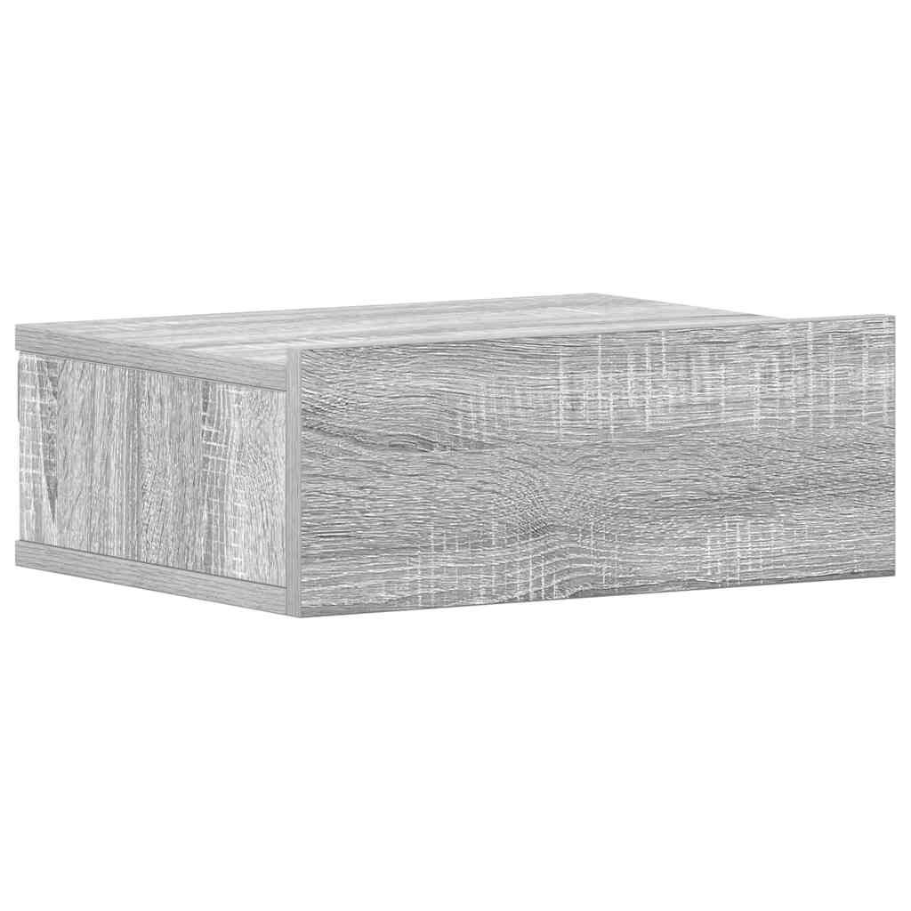 vidaXL Floating Nightstands 2pcs Grey Sonoma 40x30x15cm Engineered Wood