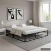 vidaXL Bed Frame without Mattress Black Metal 140x200 cm