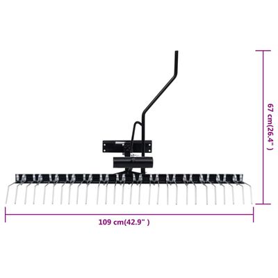 vidaXL Scarifier for Ride-on Mower 109 cm,  vidaXL Scarifier for Ride-on Mower 109 cm