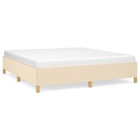 vidaXL Bed Frame without Mattress Cream 180x200 cm Super King Fabric