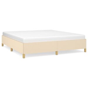 vidaXL Bed Frame without Mattress Cream 180x200 cm Super King Fabric