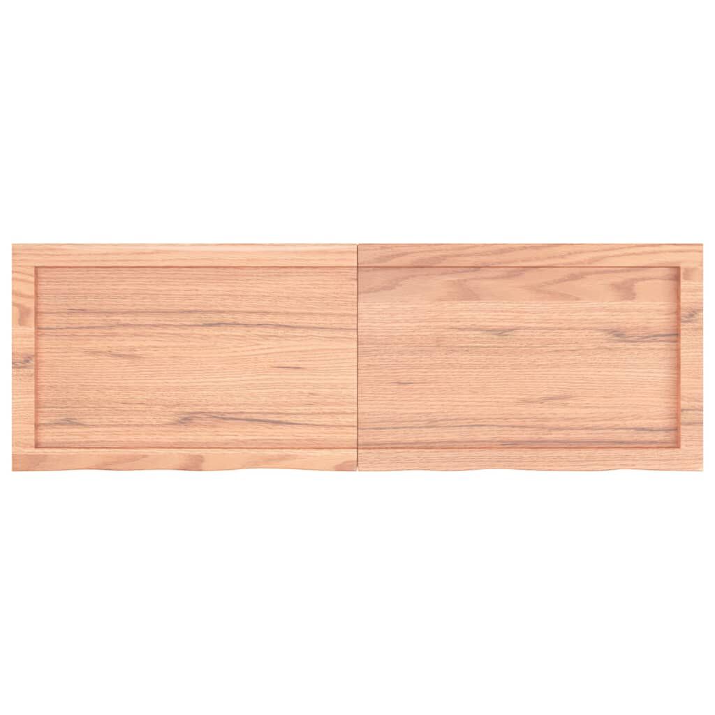 vidaXL Table Top Light Brown 120x40x(2-4) cm Treated Solid Wood Oak