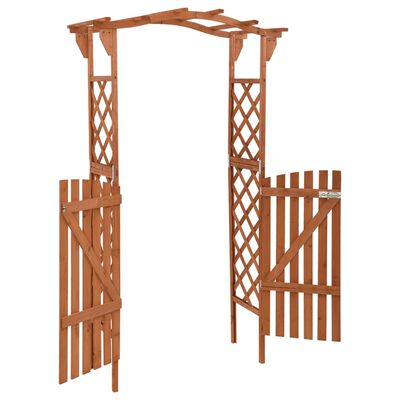 vidaXL Pergola with Gate 116x40x204 cm Solid Firwood, brown vidaXL Pergola with Gate 116x40x204 cm Solid Firwood