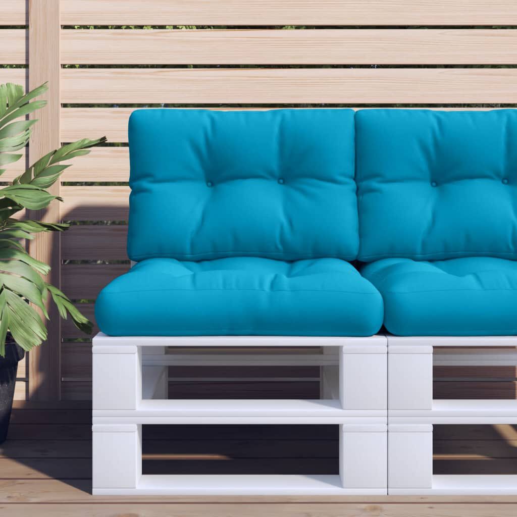 vidaXL Pallet Cushions 2 pcs Blue Fabric