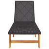 vidaXL Sun Loungers 2 pcs Black and Brown Poly Rattan&Solid Wood Acacia