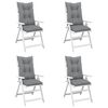 vidaXL Garden Highback Chair Cushions 4 pcs Grey 120x50x7 cm Fabric