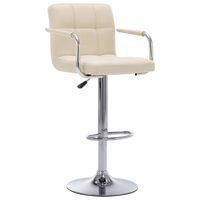 vidaXL Bar Stool Cream Fabric, cream vidaXL Bar Stool Cream Fabric