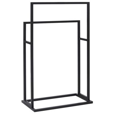 vidaXL Freestanding Towel Rack Black 48x24x78.5 cm Iron, black vidaXL Freestanding Towel Rack Black 48x24x78.5 cm Iron
