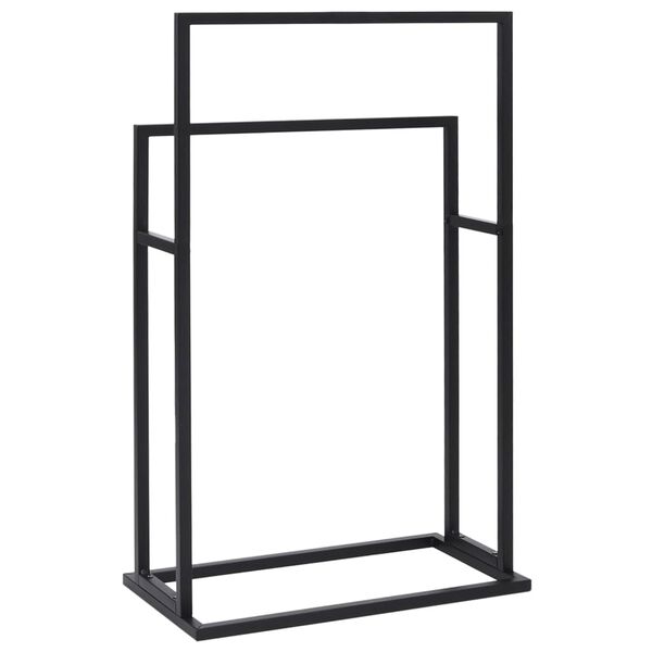vidaXL Freestanding Towel Rack Black 48x24x78.5 cm Iron