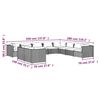 vidaXL 10 Piece Garden Lounge Set with Cushions Grey Poly Rattan